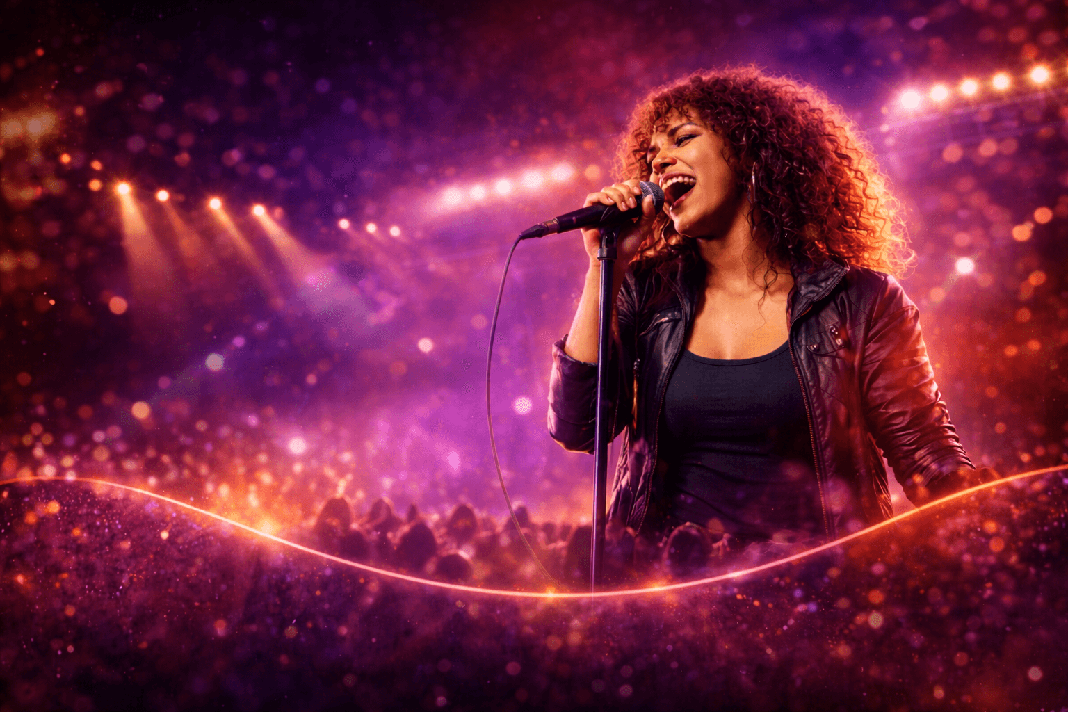 Chanteuse sur scène